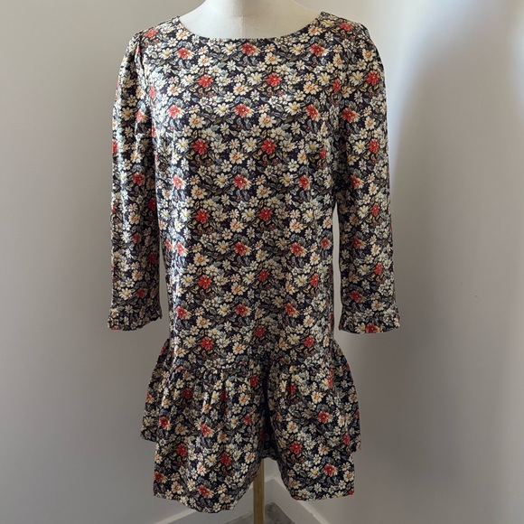 NWT Free People The Avenue Floral Patterned Mini Dress with Ruffle Hem - Picture 2 of 14